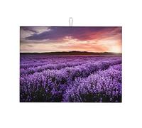 Tappetino scolapiatti con stampa floreale viola, assorbente, tappetino scolapiatti da cucina, tappetino grande per asciugare i piatti per piani di lavoro, scolapiatti 45,7 x 61 cm