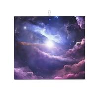 Tappetino scolapiatti con stampa galassia, per bancone della cucina, 40,6 x 45,7 cm, in microfibra, assorbente, ad asciugatura rapida, tappetino scolapiatti con anello per appenderlo, tappetino