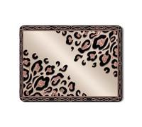 Tappetino scolapiatti con stampa leopardata per bancone della cucina, in gomma assorbente nera e oro rosa, tappetino scolapiatti moderno, in pelle PU, 45,7 x 61 cm