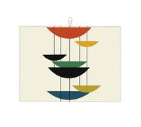 Tappetino scolapiatti con stampa moderna di metà secolo, per bancone della cucina, in microfibra, assorbente, riutilizzabile, lavabile, extra large, 45,7 x 61 cm