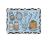 Tappetino scolapiatti con stampa mucca, per bancone della cucina, tappetino in gomma assorbente blu per scolapiatti in gomma assorbente, tappetino estivo per asciugare lo spazio di cottura, 45,7 x 61