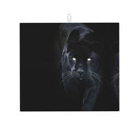 Tappetino scolapiatti con stampa pantera con occhi blu, tappetino assorbente da tavolo, adatto per conservare coltelli, tazze e piatti.