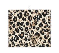 Tappetino scolapiatti con stampa retrò giraffa assorbente per bancone della cucina, tappetino da caffè con pelle di leopardo, protezione per piatti con anello per appenderlo, 40,6 x 45,7 cm