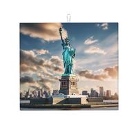 Tappetino scolapiatti con stampa Statua della Libertà a New York, per cucina, assorbente, riutilizzabile, lavabile con antiscivolo