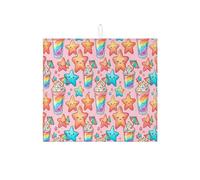 Tappetino scolapiatti con stelle marine e gelato per bancone della cucina, simpatico tappetino assorbente colorato scolapiatti tappetino in microfibra divertente per l'estate 40,6 x 45,7 cm