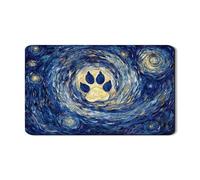 Tappetino scolapiatti con stelle vorticose per bancone della cucina, tappetino scolapiatti in gomma assorbente blu con stampa astratta di zampe, tappetino artistico in pelle PU per gli amanti degli