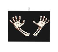Tappetino scolapiatti con teschio di Halloween, assorbente per le mani, per bancone della cucina, antiscivolo, 45,7 x 61 cm