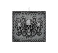 Tappetino scolapiatti con teschio e serpente, per bancone della cucina, nero vintage, assorbente, tappetino scolapiatti per Halloween, in microfibra scura, per bar, 40,6 x 45,7 cm