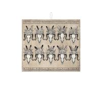 Tappetino scolapiatti con teschio floreale per bancone della cucina, stampa rustica vintage con animali, assorbente, tappetino scolapiatti in microfibra occidentale per decorazione bancone della