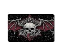 Tappetino scolapiatti con teschio gotico per bancone della cucina, in gomma assorbente nera e rossa, tappetino scolapiatti in pelle PU per Halloween, 30,5 x 50,8 cm