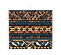 Tappetino scolapiatti con texture etnica tribale africana, scolapiatti per macchina da caffè, assorbente, in microfibra, per bancone della cucina, 40,6 x 45,7 cm