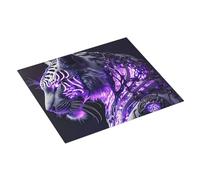 Tappetino scolapiatti con tigre bianca, motivo viola, 40,6 x 45,7 cm, tappetino assorbente per cucina, tappetino scolapiatti natalizio con anello per appendere