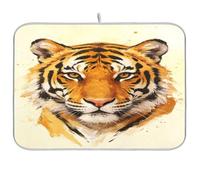 Tappetino scolapiatti con tigre cinese ad acquerello per bancone della cucina, 45,7 x 61 cm, assorbente, scolapiatti in legno floreale