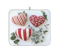 Tappetino scolapiatti con tre cuori per lavello da cucina, super assorbente, decorazione per la cucina, 45,7 x 40,6 cm