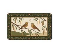 Tappetino scolapiatti con uccelli, per bancone della cucina, verde oliva vintage floreale in gomma assorbente, tappetino scolapiatti in pelle PU Spring Art protezione 30,5 x 50,8 cm
