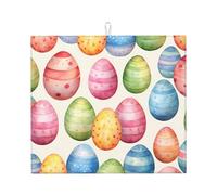 Tappetino scolapiatti con uova di Pasqua, assorbente, per bancone della cucina, tappetino da caffè colorato, protezione scolapiatti con anello per appenderlo, 40,6 x 45,7 cm