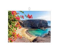 Tappetino scolapiatti con vista sulla spiaggia, fotografia sulla spiaggia, tappetino scolapiatti, decorazione da cucina, piccolo, 16 x 18 pollici