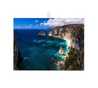 Tappetino scolapiatti con vista sulla spiaggia, tappetino scolapiatti Coastline per la decorazione del bancone della cucina, grande 18 x 24 pollici