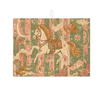 Tappetino scolapiatti Cowboy per bancone della cucina, tappetino scolapiatti assorbente vintage a forma di cavallo, tappetino rustico in microfibra occidentale per la decorazione della casa, 45,7 x 61