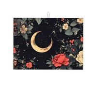 Tappetino scolapiatti curvo a forma di piccola luna, grande, in microfibra, riutilizzabile, lavabile, per accessori da cucina, 45,7 x 61 cm