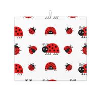 Tappetino scolapiatti da cucina a forma di coccinella rossa, asciuga rapidamente i piatti, 41 x 46 cm, elegante tappetino decorativo da cucina