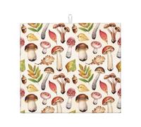 Tappetino scolapiatti da cucina con funghi colorati, asciuga rapidamente i piatti, 41 x 46 cm, elegante tappetino decorativo da cucina