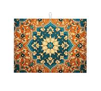 Tappetino scolapiatti da cucina con motivo floreale simmetrico, 45,7 x 61 cm, adatto per posizionare piccoli elettrodomestici in cucina
