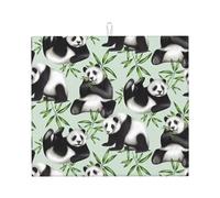 Tappetino scolapiatti da cucina con motivo panda, in bambù, per asciugare rapidamente i piatti, 41 x 46 cm, elegante tappetino decorativo da cucina