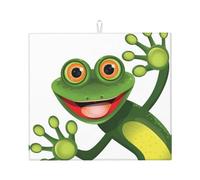 Tappetino scolapiatti da cucina con motivo rana verde, asciuga rapidamente i piatti, 41 x 46 cm, elegante tappetino decorativo da cucina