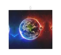 Tappetino scolapiatti da cucina con motivo Space Planet Earth - Asciuga rapidamente i piatti, 41 x 46 cm, elegante tappetino decorativo da cucina