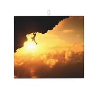 Tappetino scolapiatti da cucina con motivo sportivo su roccia, asciuga rapidamente i piatti, 41 x 46 cm, elegante tappetino decorativo da cucina