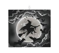 Tappetino scolapiatti da cucina con motivo strega di Halloween, asciuga rapidamente i piatti, 41 x 46 cm, elegante tappetino decorativo da cucina