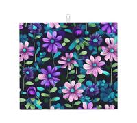 Tappetino scolapiatti da cucina con stampa camelia viola, decorativo, resistente e lavabile, super assorbente, antiscivolo, 40,6 x 45,7 cm