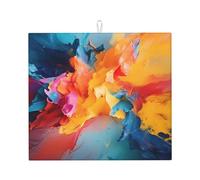 Tappetino scolapiatti da cucina con stampa con tavolozza rovesciata, tappetino super assorbente, facile da pulire e ad asciugatura rapida