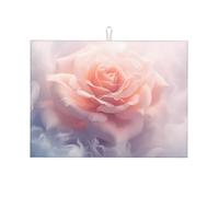 Tappetino scolapiatti da cucina con stampa rosa bianca, 45,7 x 61 cm, adatto per posizionare piccoli elettrodomestici in cucina