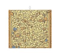 Tappetino scolapiatti da cucina con stampa Treasure Maze, super assorbente, facile da pulire e ad asciugatura rapida
