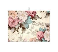 Tappetino scolapiatti da cucina con stampa vivace flora, 45,7 x 61 cm, adatto per posizionare piccoli elettrodomestici in cucina