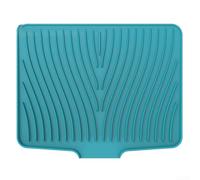 Tappetino scolapiatti da cucina in silicone con filtro di drenaggio a estremità aperta, pendenza rialzata per un flusso d'acqua più veloce, isolamento termico e antiscivolo, dimensioni extra large (50