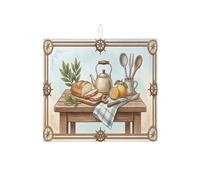 Tappetino scolapiatti da cucina in stile nautico, assorbente, in microfibra, per bancone della cucina, 40,6 x 45,7 cm, colore: blu