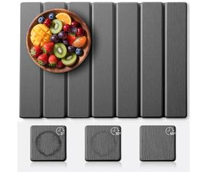 Tappetino Scolapiatti da Cucina, Tappetino Scolapiatti Assorbente in Terra Diatomacea, Altamente Assorbente, Asciugatura Rapida (Grigio Scuro, 40x30 cm)