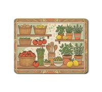 Tappetino scolapiatti da giardino con erbe aromatiche per bancone della cucina, tappetino scolapiatti in gomma assorbente verde botanico, tappetino scolapiatti vintage rustico primaverile, protezione