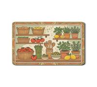 Tappetino scolapiatti da giardino con erbe aromatiche per bancone della cucina, tappetino scolapiatti in gomma assorbente verde botanico, tappetino scolapiatti vintage rustico primaverile, protezione