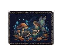 Tappetino scolapiatti da giardino fatato per bancone della cucina, in gomma assorbente blu scuro, motivo floreale, tappetino scolapiatti in pelle sintetica mistica autunnale, 45 x 61 cm