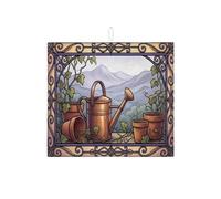 Tappetino scolapiatti da giardino per bancone della cucina, tappetino assorbente vintage verde floreale scolapiatti tappetino scolapiatti in microfibra botanica primaverile 40,6 x 45,7 cm