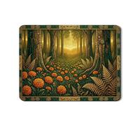 Tappetino scolapiatti dorato floreale per bancone della cucina, tappetino scolapiatti in gomma a mosaico verde vintage ispirato all'autunno per proteggere il bancone della cucina, 45,7 x 61 cm