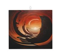 Tappetino Scolapiatti Dynamic Arc Cave Printed Tappetini Per Posate Lavabile Antiscivolo Tappetino Di Drenaggio, Per Stoviglie, Tazza, Scolapiatti, 41x46cm