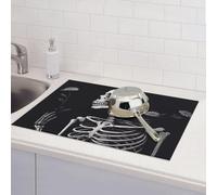 Tappetino scolapiatti estetico a scheletro per bancone della cucina, assorbente in microfibra, tappetino scolapiatti reversibile, lavabile, 45,7 x 61 cm, per decorare la casa, la cucina, la sala da