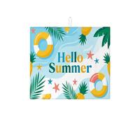 Tappetino scolapiatti estivo per bancone della cucina, tappetino scolapiatti assorbente con ananas tropicale e foglie, in microfibra, stile spiaggia, 40,6 x 45,7 cm