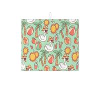 Tappetino scolapiatti estivo tropicale per bancone della cucina, tappetino assorbente scolapiatti a forma di anatra e palme, tappetino in microfibra estetica da spiaggia, 40,6 x 45,7 cm