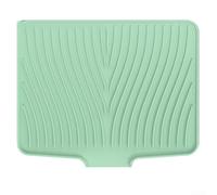 Tappetino scolapiatti extra large in silicone con filtro dell'acqua a estremità aperta e pendenza rialzata per un drenaggio più veloce, isolamento termico e antiscivolo, per uso in cucina (101 x 83